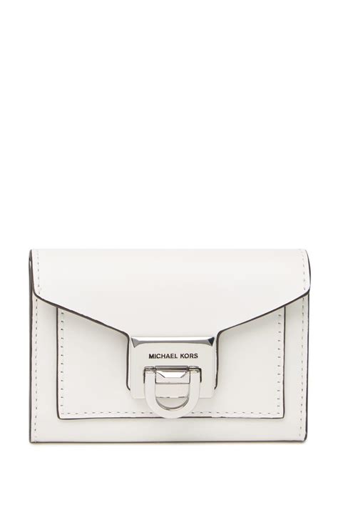 michael kors manhattan small leather wallet|michael kors white wallet small.